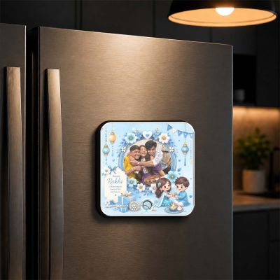 Celebrate the Bond of Siblings Rakhi Gift for Brother & Sister Raksha Bandhan Musical Fridge Magnet Custom Photo & MP3 Song | Rechargeable Battery